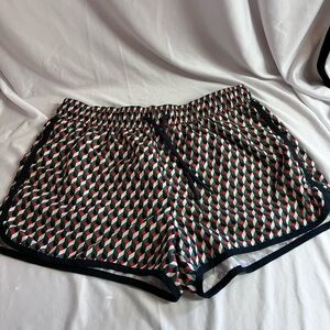 H&M Black and Red Geometric Men's Swim Trunks